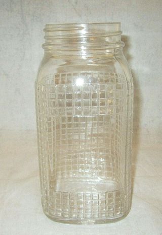Ball Vintage 1 Quart Clear Glass Canning Jar Windowpane Check And Label Panel