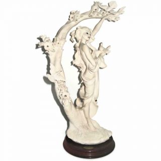 Giuseppe Armani Porcelain Figurine 499 Young Lady With Doves,  15 1/2 "