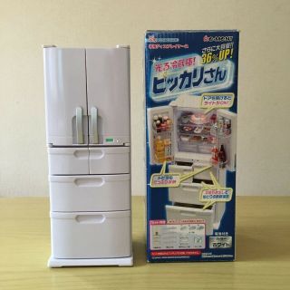 Re - Ment Miniature White Light Double Door Refrigerator Rare