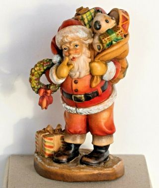 Vtg Rare Anri " Jolly Santa " Hand Carved Figurine Le (163/750) 4 "