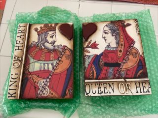 Set Of 2 Sid Dickens Blocks The King Of Hearts T158 & The Queen Of Hearts T161