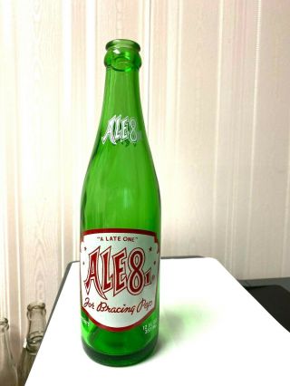 Vintage Soda Pop Beverage Bottle - Acl - Ale8 - 12 Oz