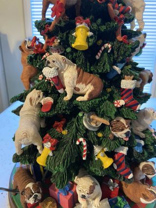 Danbury Bulldog Lighted Christmas Tree Retired VERY RARE HTF 2