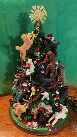 Danbury Poodle Dog Lighted Christmas Tree Large Figure Collectible Light Up