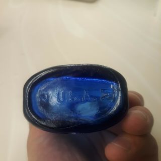 Milk of Magnesia Glass Bottle Antique Cobalt Blue 3