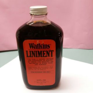 Vintage Watkins Liniment Red Label 12 Oz Full Bottle