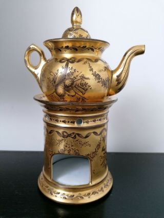 Antique French Tisanière Porcelain Teapot Signed By Le Tallec Paris