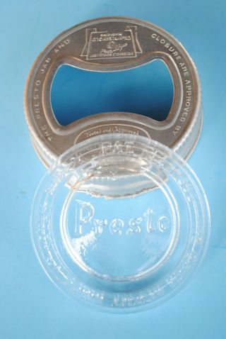 Vintage Presto Glass Top Insert Lid And Band For Regular Mouth Mason Canning Jar