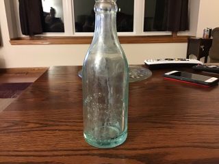 Embossed Glass Soda Bottle - Sioux City Bottling Ia - 7 Ounce