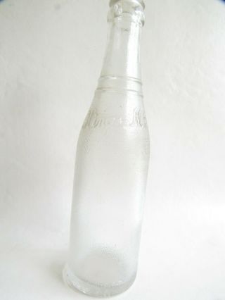 Vintage Clear Glass 7 Oz.  Bottle For Kings Mt.  Beverages,  Kings Mountain,  Nc