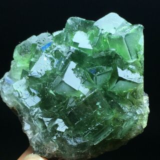 92g Natural Translucent Green Cube Fluorite Crystal Mineral Specimen/china