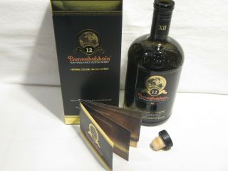 Bunnahabhain 12 Year Scotch Whiskey Empty 750ml Liquor Bottle W/ Box And Booklet