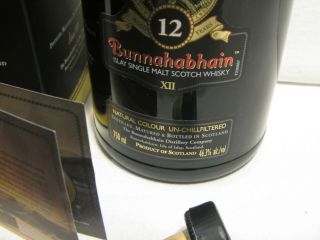 Bunnahabhain 12 Year Scotch Whiskey Empty 750ml Liquor Bottle w/ Box and Booklet 2
