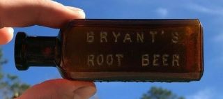 Bryant Root Beer Extract Detroit Michigan Mi Williams Davis Brooks Bottle Amber