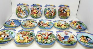 Winnie The Pooh Collector Plates Bradford Exchange Complete Set Of 14