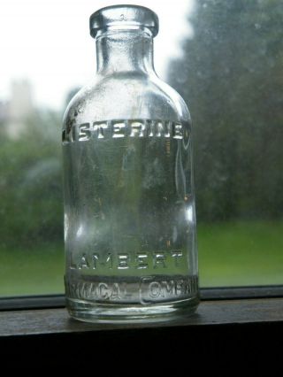 Vintage Listerine Glass Bottle Lambert Pharmacal Company 3 1/8 " Tall