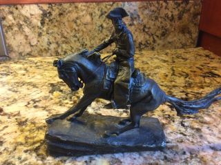 Frederic Remington " The Cowboy " Bronze Horse Statue 1988 The Franklin