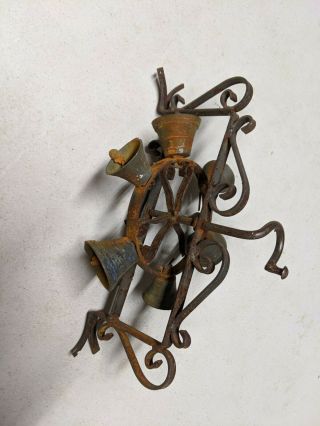 Antique Rotating Brass Bells Mechanical Door Bell Dinner Bell Wrought Iron Bells