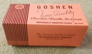 Vintage Goshen Dairy Philadelphia,  Ohio One Quart Ice Cream Container Nos