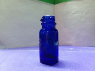Vintage Cobalt Blue Glass Bottle Emerson Drug Co Baltimore Bromo Seltzer 2 5/8 "
