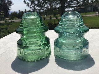 Two Colorful Mclaughlin Cd - 164 Glass Signal Insulators.  Look