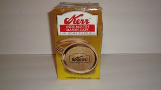 Vintage Kerr Wide Mouth Mason Caps 12 Screw Bands And Lids
