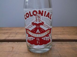 Vintage Colonial Beverages Acl Soda Bottle,  Bethel Park,  Pa.  7 Oz.