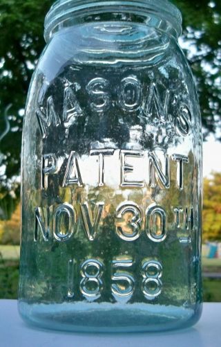 Masons Patent Nov 30th 1858 w large 21 on bottom - quart - 2