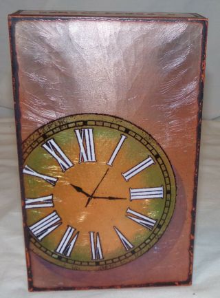 Houston Llew Spiritiles Glass On Copper Block Timekeeper 76 Retired Clock