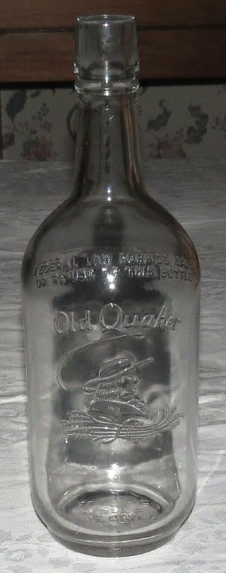 Old Quaker Whiskey One Quart Bottle D134 M327c 56 5