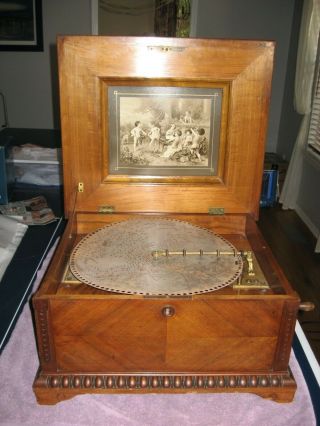 Polyphon Music Box With 18 Discs Antique