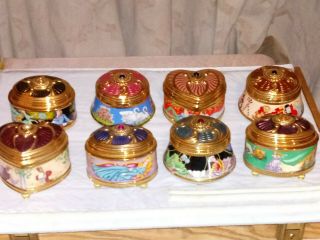 8 Different Franklin House Of Faberge Tfm Musical Boxes.