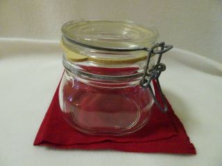 Vintage - 1/2l Per Alimenti Glass Canning Jar With Wire Bale Lid - Made In Italy