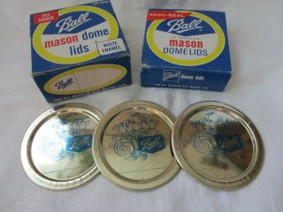 Vintage Ball Mason Dome Lids Regular Mouth Vacu - Seal 1 Box,  3 Canning