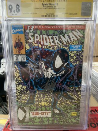 1991 Marvel Comics Spider - Man 13 Cgc Ss 9.  8 Stan Lee & Todd Mcfarlane Signed