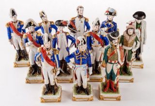 12 Scheibe - Alsbach Porcelain Napoleonic Soldiers Germany