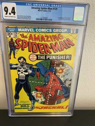 Spider - Man 129 Cgc 9.  4 Marvel 2/74 1st Punisher