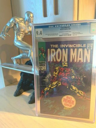 Iron Man 1 Cgc 9.  4 Ow/white Pages Classic Marvel Key1st Issue Avengers 1968