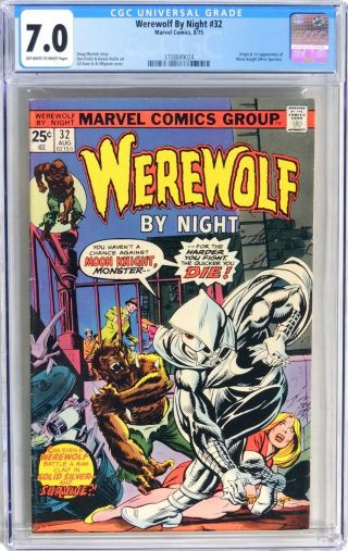 D207.  Werewolf By Night 32 Cgc 7.  0 Fn/vf (1975) Origin & 1st App Of Moon Knight