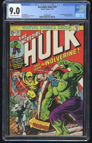 Incredible Hulk 181 Cgc 9.  0 (marvel 11/74) 1st Full Appearance Of Wolverine