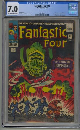 Fantastic Four 49 Cgc 7.  0 1st Full Galactus 2nd Silver Surfer