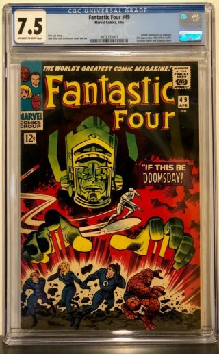 Fantastic Four 49 Cgc 7.  5 1st Full App Galactus,  2nd App Silver Surfer,  1st.
