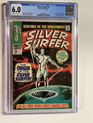 Silver Surfer 1 Cgc 6.  0 Ow/w Pages Marvel Silver Age