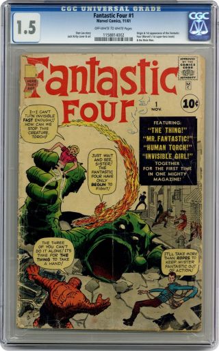 Fantastic Four 1 Cgc 1.  5 1961 1158814002 1st App.  Fantastic Four