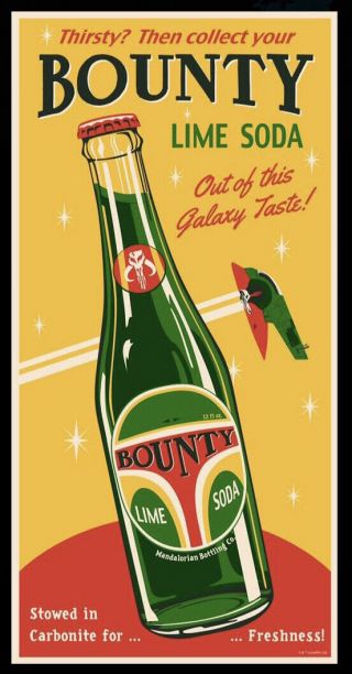 Boba Fett Star Wars Bounty Lime Soda Mandalorian Acme Archives Poster Print