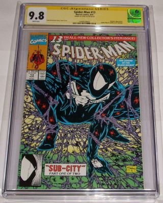 1991 Marvel Comics Spider - Man 13 Cgc Ss 9.  8 Stan Lee Signed Black Costume