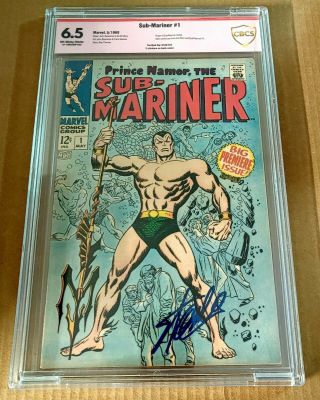 Sub - Mariner 1 Cbcs 6.  5 Signed By Stan Lee Includes C.  O.  A 1968 Not Cgc Pgx