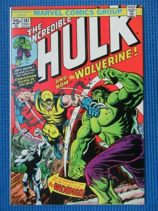Incredible Hulk 181 - (vf/nm) - 1st Full App Of The Wolverine - Wendigo,  X - Men
