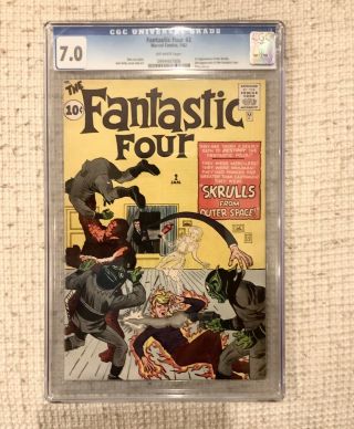 Fantastic Four 2 Cgc 7.  0 Stan Lee,  Kirby 1st Skrulls Avengers Movies,  Old Label