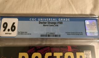 Doctor Strange 169 CGC 9.  6 WHITE PAGES,  GIVEAWAY (Jun 1968,  Marvel) 3